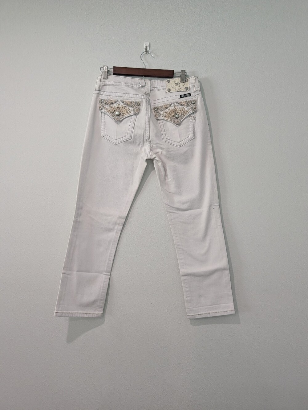 Miss Me Jeans White Boyfriend Capri Size 27 - Picture 6 of 8